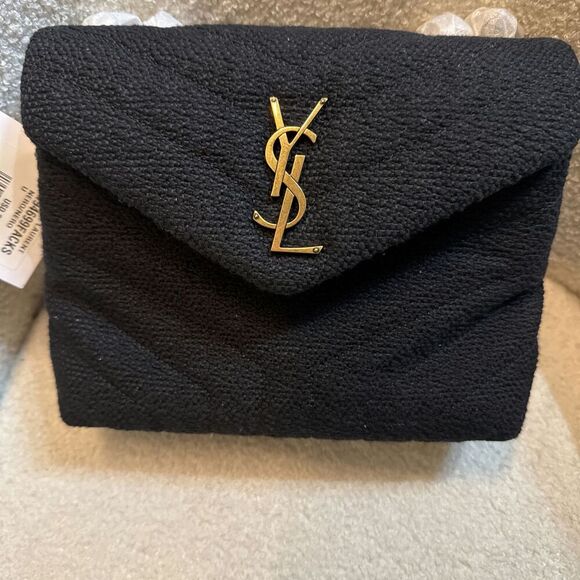 SAINT LAURENT Loulou Small YSL Crossbody Bag in Quilted Tweed